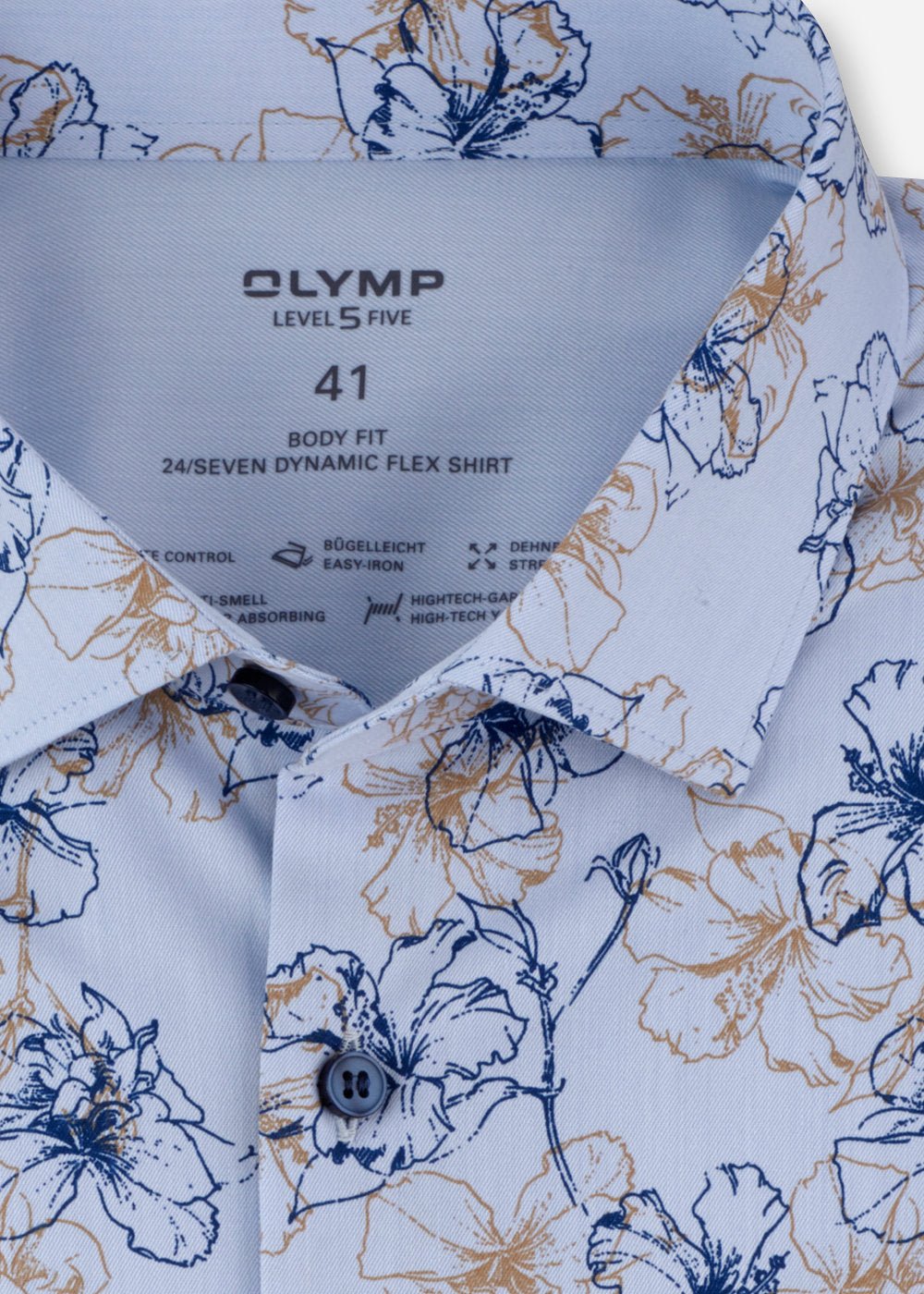 Chemise à motifs OLYMP bleue pour homme | Georgespaul 