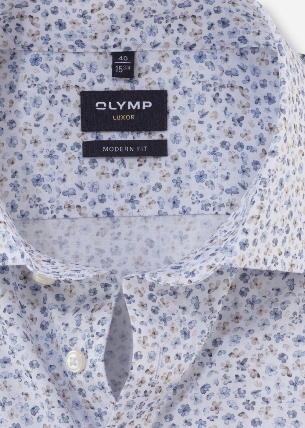 Chemise à motifs OLYMP bleue pour homme | Georgespaul 