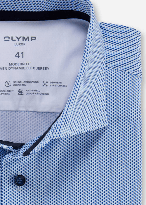 Chemise à motifs OLYMP bleue - Georgespaul