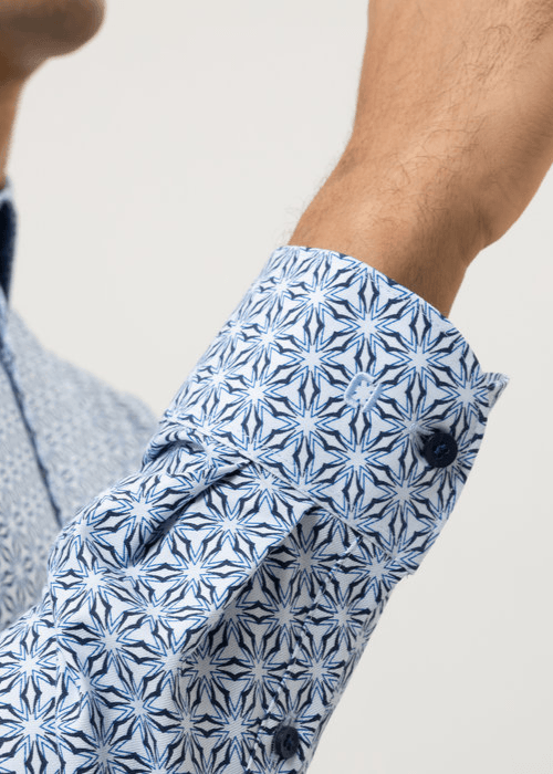 Chemise à motifs OLYMP bleue - Georgespaul