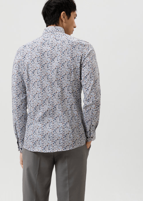 Chemise à motifs OLYMP bleue - Georgespaul