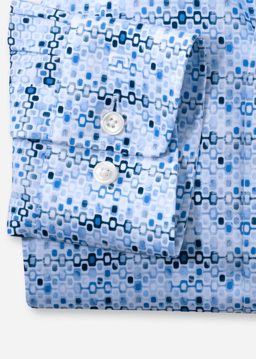 Chemise à motifs OLYMP bleue - Georgespaul