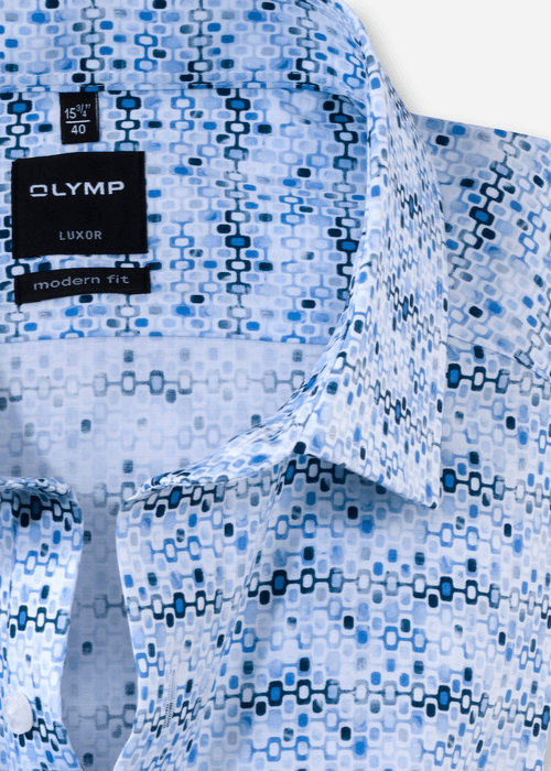 Chemise à motifs OLYMP bleue - Georgespaul