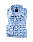 Chemise à motifs OLYMP bleue - Georgespaul