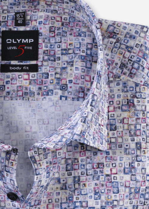 Chemise à motifs OLYMP bleue - Georgespaul