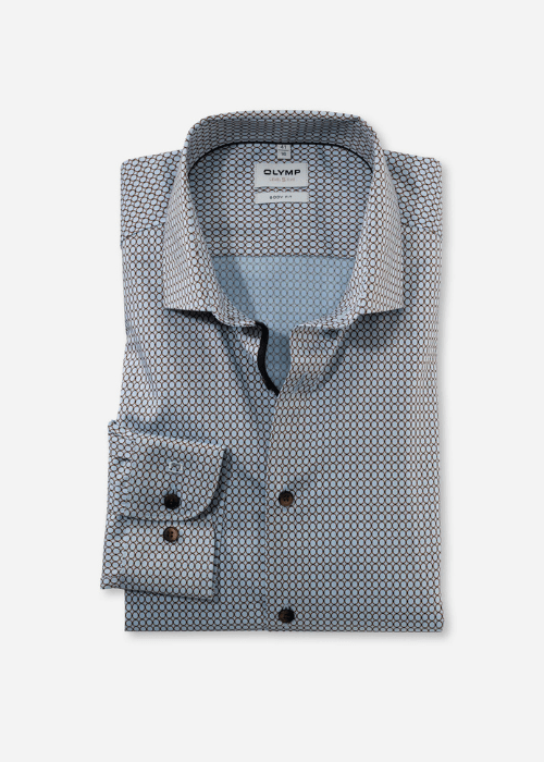 Chemise à motifs OLYMP bleue - Georgespaul