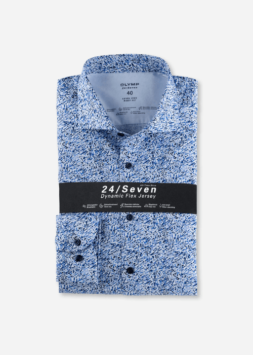 Chemise à motifs OLYMP bleue - Georgespaul