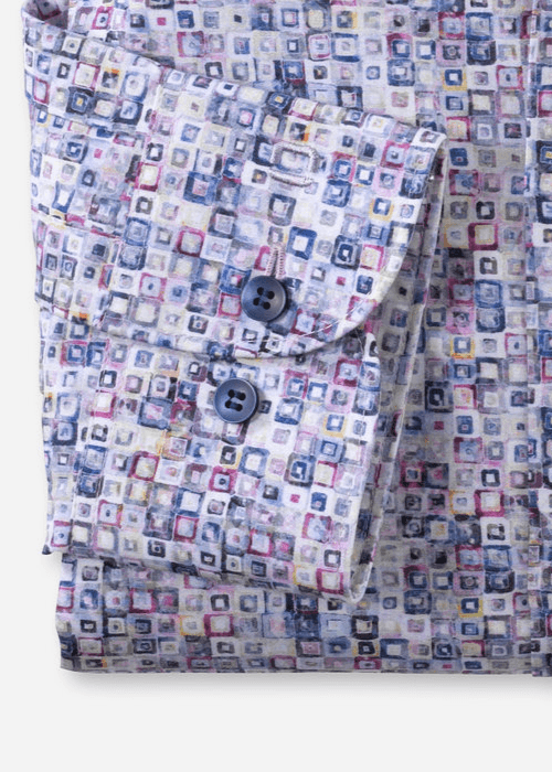 Chemise à motifs OLYMP bleue - Georgespaul