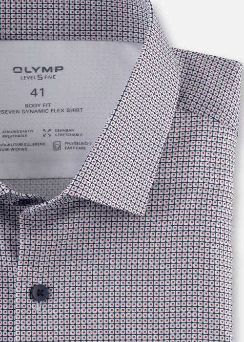 Chemise à motifs OLYMP bordeaux - Georgespaul