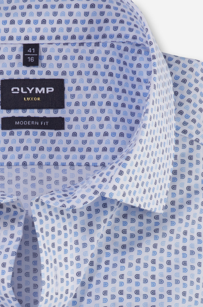Chemise à motifs OLYMP droite blanche
