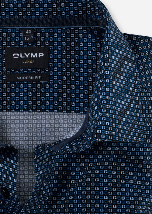 Chemise à motifs OLYMP marine - Georgespaul