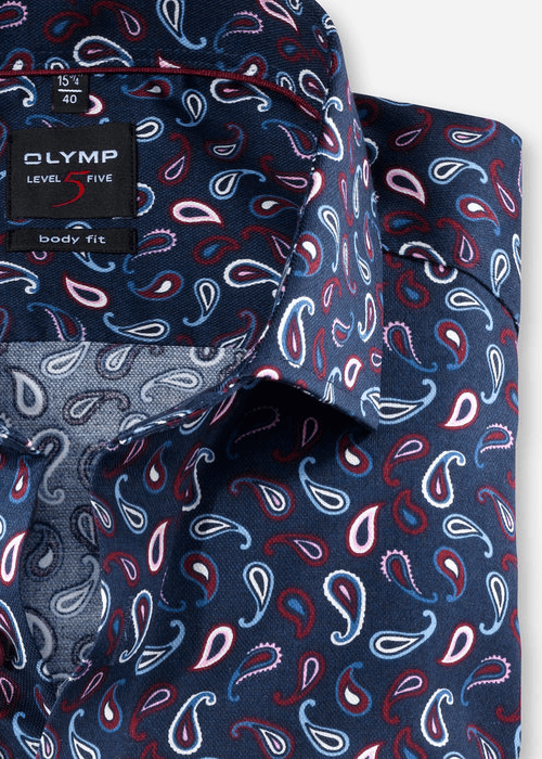 Chemise à motifs OLYMP marine - Georgespaul