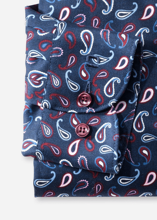 Chemise à motifs OLYMP marine - Georgespaul