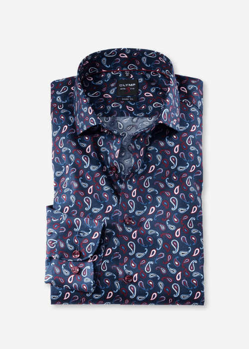 Chemise à motifs OLYMP marine - Georgespaul