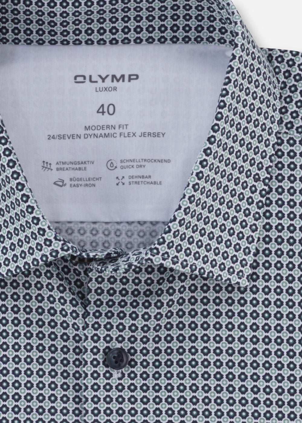 Chemise à motifs OLYMP marine pour homme | Georgespaul