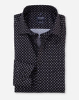 Chemise à motifs OLYMP noire pour homme | Georgespaul 