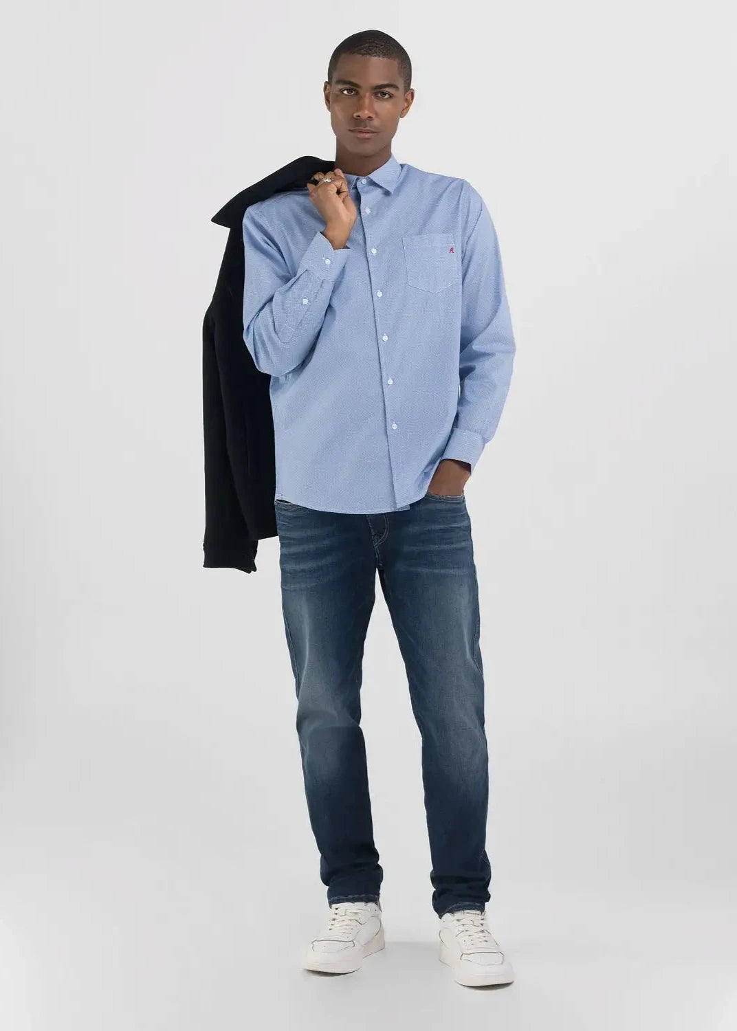 Chemise à motifs Replay bleue pour homme l Georgespaul