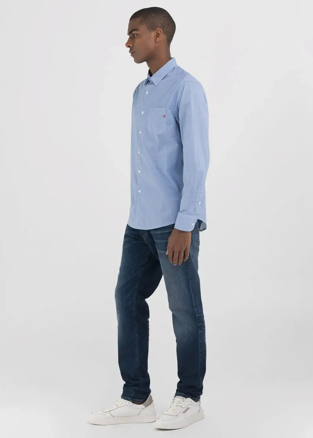 Chemise à motifs Replay bleue pour homme l Georgespaul