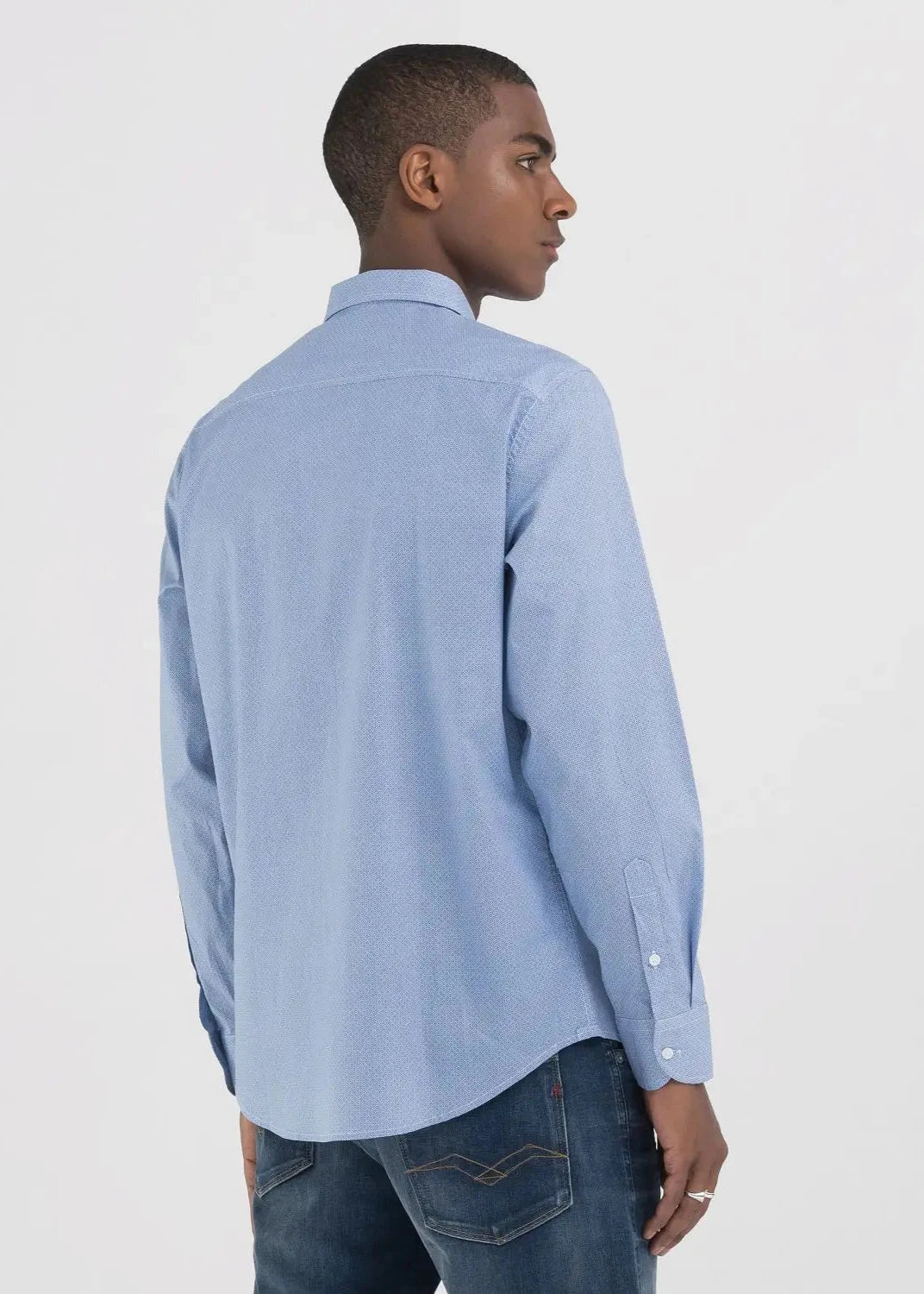 Chemise à motifs Replay bleue pour homme l Georgespaul