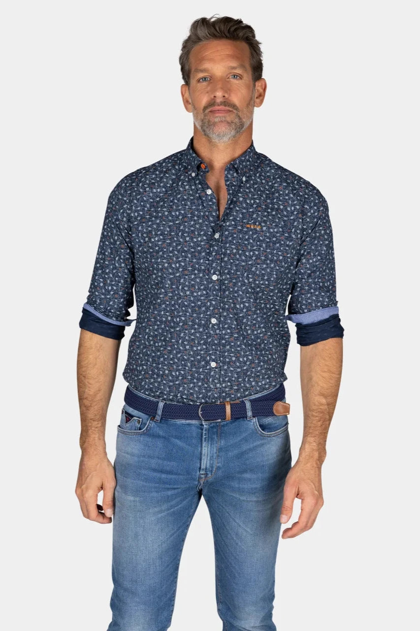 Chemise à motifs NZA marine - Georgespaul