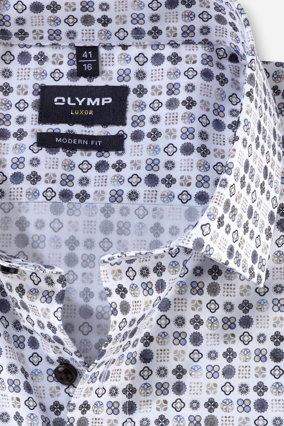 Chemise à motifs OLYMP blanche - Georgespaul