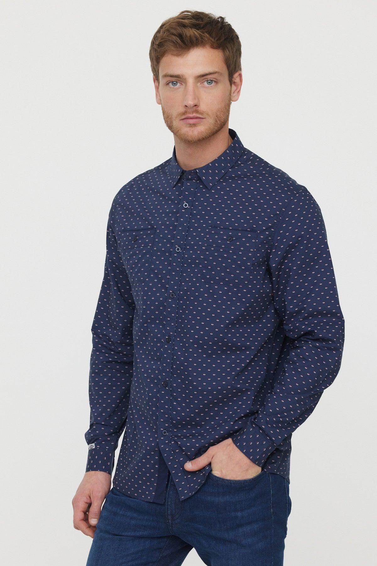 Chemise à motifs Lee Cooper marine - Georgespaul