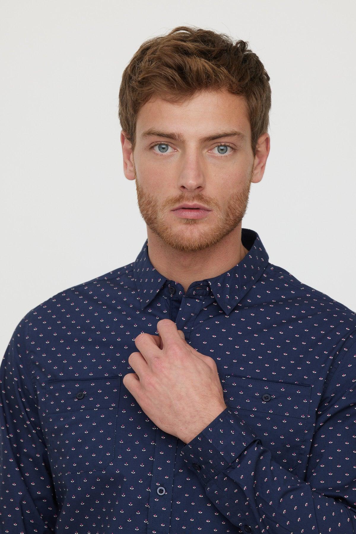 Chemise à motifs Lee Cooper marine - Georgespaul