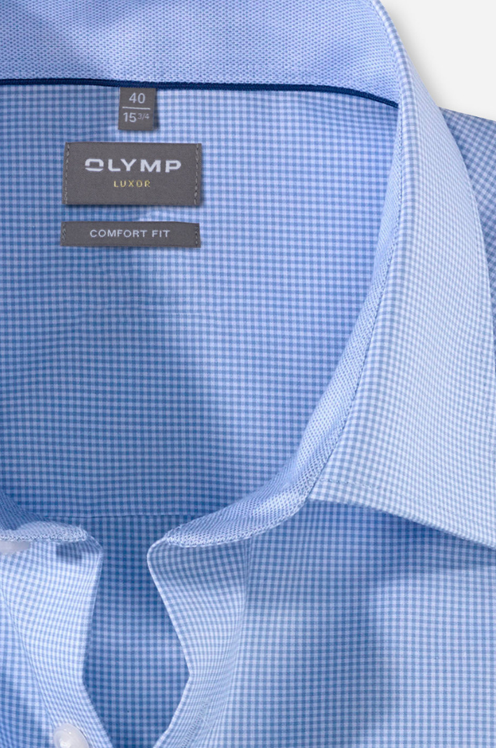 OLYMP Comfort Fit | – knitterfreies Georgespaul georgespaul Hemd Herren Baumwolle blau