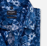 Charger l&#39;image dans la galerie, Chemise fleurie Luxor OLYMP marine en coton pour homme I Georgespaul
