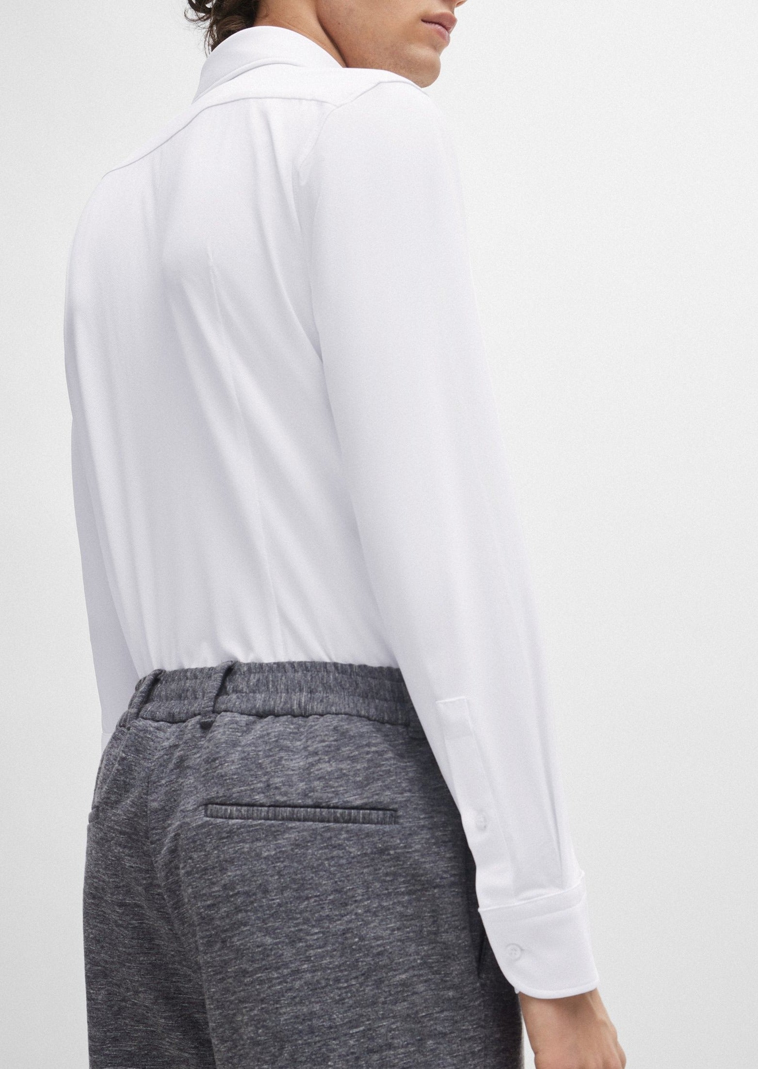 Chemise homme BOSS ajustée blanche stretch | Georgespaul