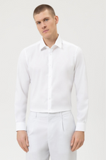 Charger l&#39;image dans la galerie, Chemise homme OLYMP ajustée blanche en coton stretch | Georgespaul
