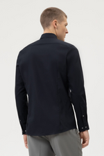 Afbeelding in Gallery-weergave laden, Chemise homme OLYMP ajustée noire en coton stretch | Georgespaul
