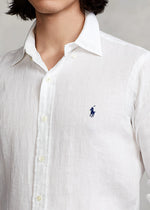 Laden Sie das Bild in den Galerie-Viewer, Chemise homme Ralph Lauren ajustée blanche en lin | Georgespaul
