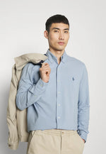 Charger l&#39;image dans la galerie, Chemise homme Ralph Lauren bleue en coton piqué | Georgespaul
