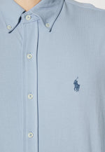 Charger l&#39;image dans la galerie, Chemise homme Ralph Lauren bleue en coton piqué | Georgespaul
