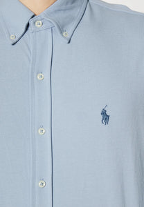 Chemise homme Ralph Lauren bleue en coton piqué | Georgespaul