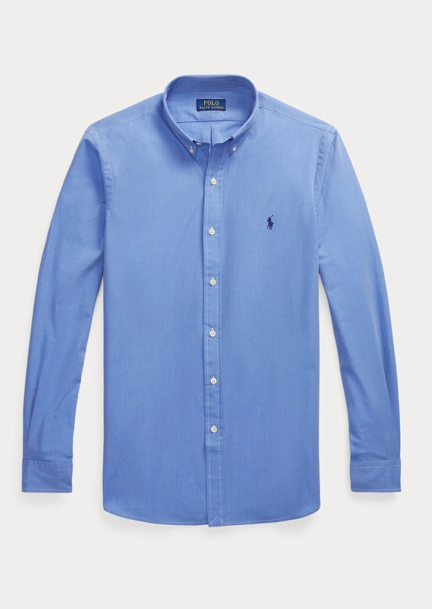 Chemise homme Ralph Lauren bleue en coton stretch | Georgespaul