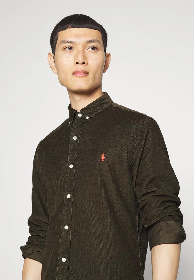 Chemise homme Ralph Lauren kaki en velours | Georgespaul