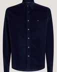 Chemise Tommy Hilfiger marine en velours côtelé - Georgespaul