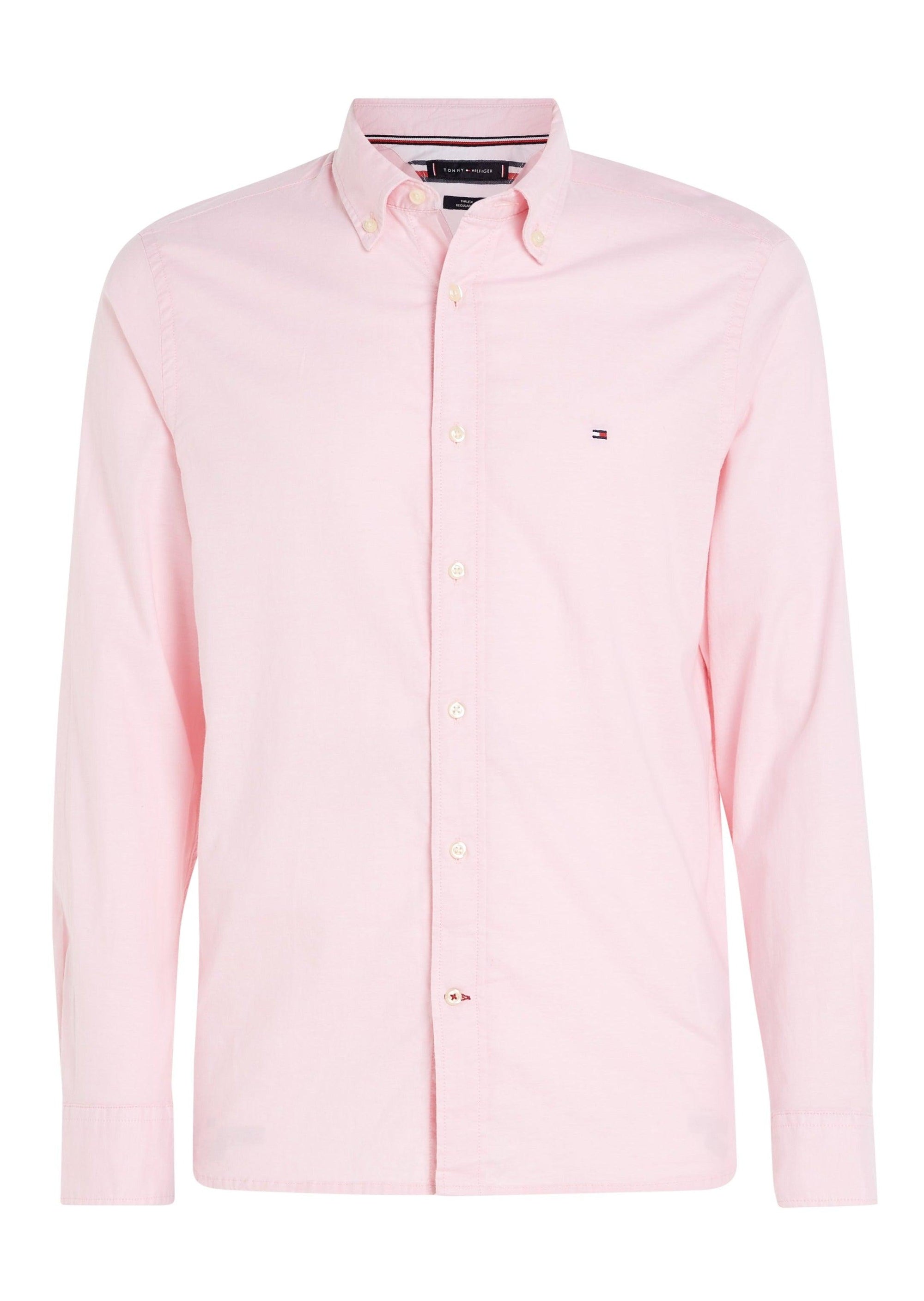 Chemise Tommy Hilfiger rose en coton bio stretch - Georgespaul