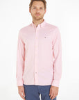 Chemise Tommy Hilfiger rose en coton bio stretch - Georgespaul