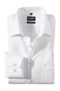 Chemise homme infroissable Luxor OLYMP droite blanche | Georgespaul