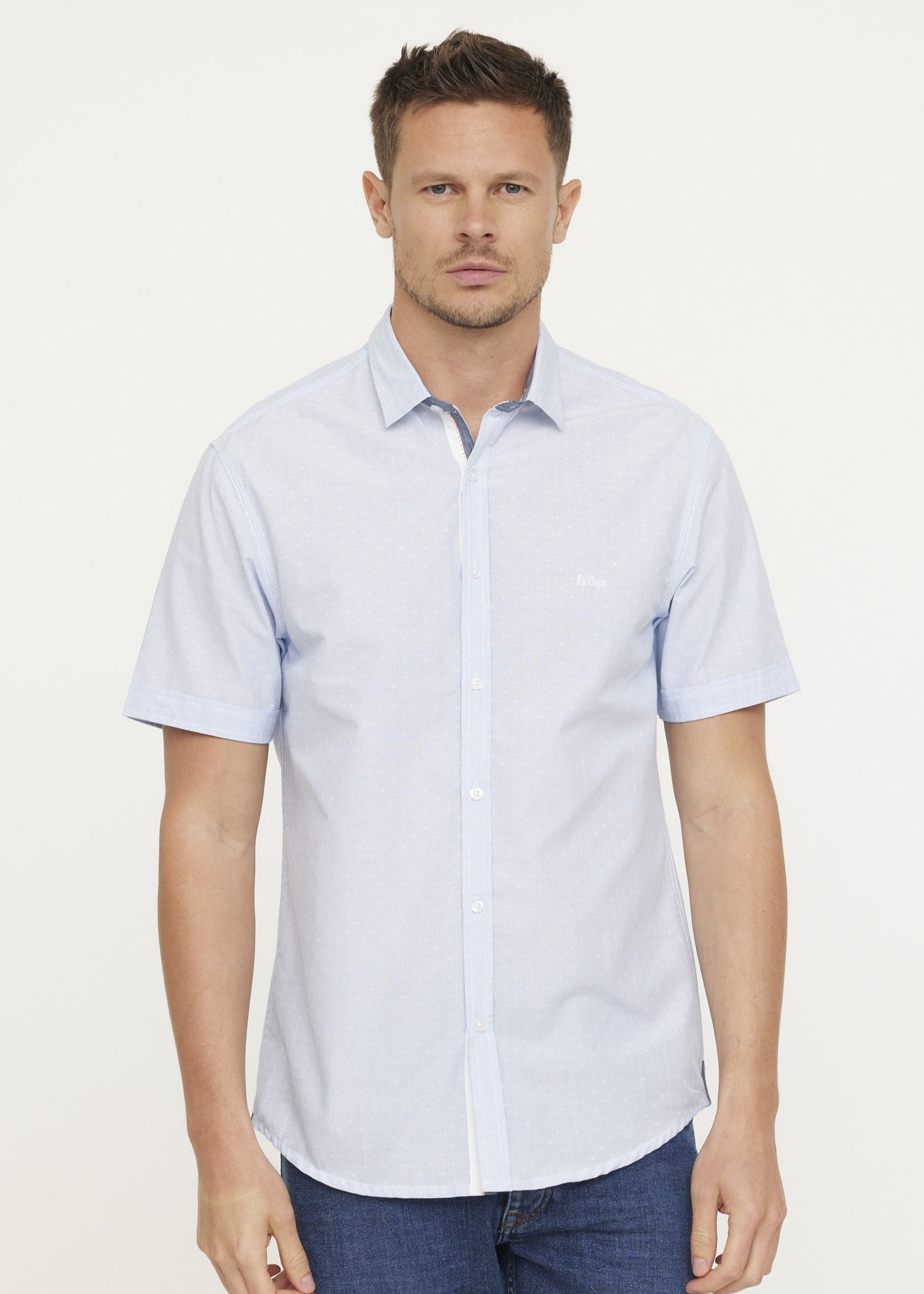 Chemise manches courtes Lee Cooper bleue | Georgespaul