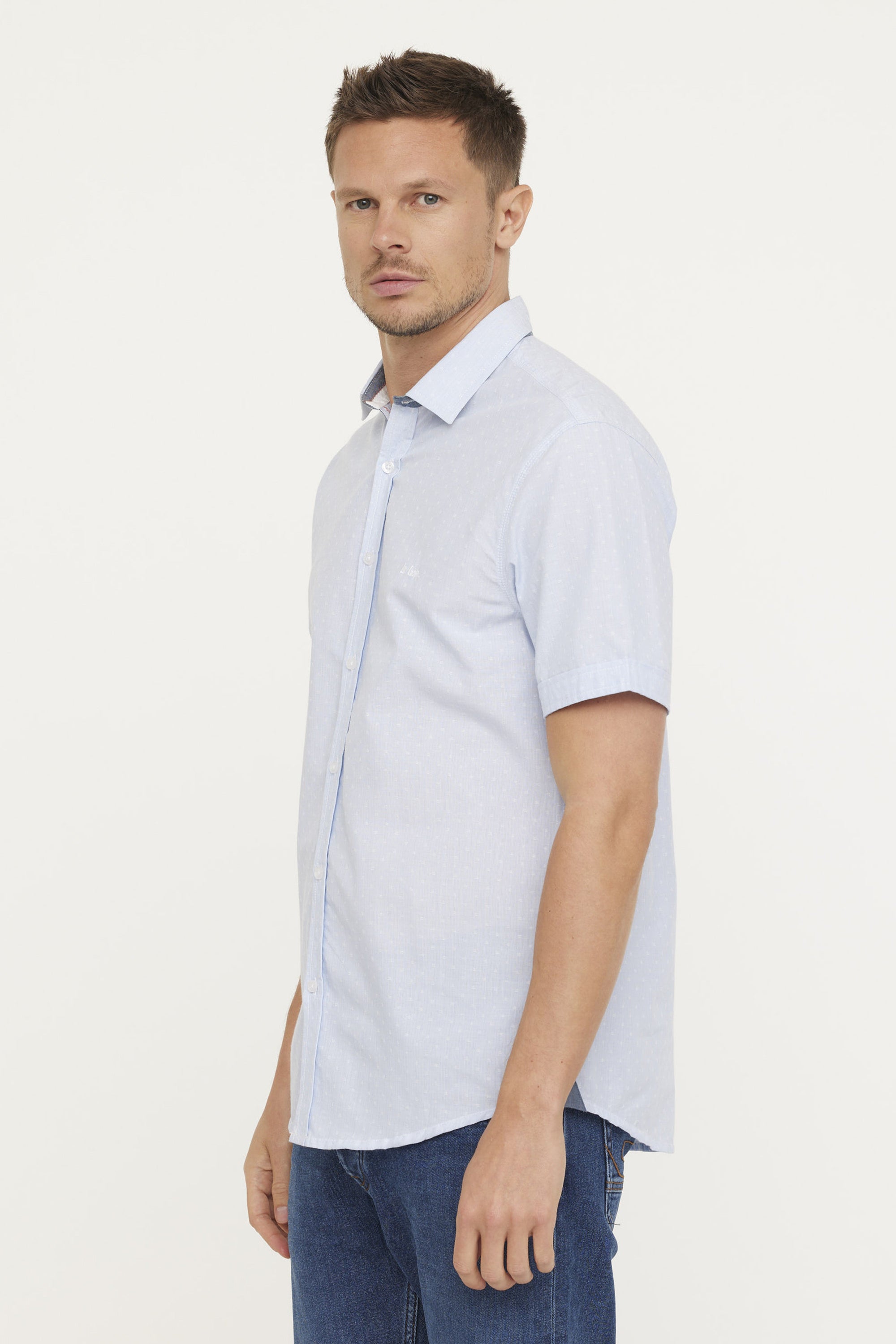 Chemise manches courtes Lee Cooper bleue | Georgespaul