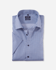 Chemise manches courtes à motifs OLYMP bleue - Georgespaul