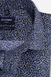 Chemise manches courtes à motifs OLYMP marine