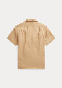 Chemise manches courtes homme Ralph Lauren beige en lin | Georgespaul