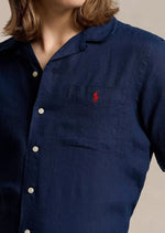 Charger l&#39;image dans la galerie, Chemise manches courtes homme Ralph Lauren marine en lin | Georgespaul

