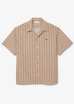 Afbeelding in Gallery-weergave laden, Chemise manches courtes imprimés Lacoste marron
