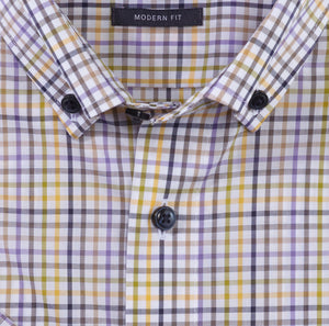 Chemise rayée Luxor OLYMP droite jaune pour homme I Georgespaul